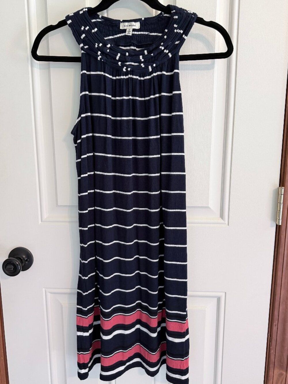 Max Studio Navy striped Sheath dress